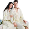Bamboo fiber bathrobe men nightgown  XL women sleepwear girls boys fleece lovers long soft blue spring summer autumn