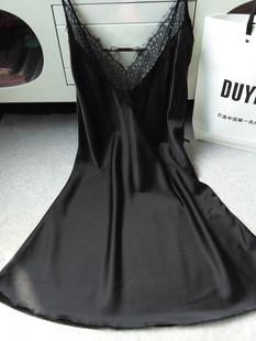 Fiklyc brand sexy women nightwear mini nightgowns tempatation deep v straps skirts free shipping summer faux silk sleepwear hot