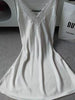 Fiklyc brand sexy women nightwear mini nightgowns tempatation deep v straps skirts free shipping summer faux silk sleepwear hot