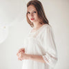 New European American womens elegant princess nightgowns womens vintage sleepwear summer palace sweet sleeping home dress white