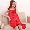 Plus Size XL,XXL,3XL Summer Sexy Female Lounge Sleepwear Long Design Loose Female Ice Silk Lace Princess Palace White Nightgown