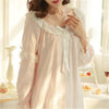 New Arrivals Vintage Nightgowns Sleepshirts Sexy Home Dress Lace Sleepwear Solid Sleep & Lounge Cotton Nightgown female  #H93