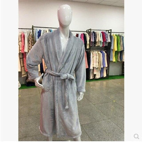Men's robe winter Thickened flannel Lace robe service High quality gowns Men