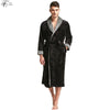 Tony&Candice Bathrobe Men Flannel Stitching Nightgowns Male Long Dressing Gown In Winter Soft Home Sleepwear Lounges Pyjamas
