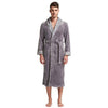Tony&Candice Bathrobe Men Flannel Stitching Nightgowns Male Long Dressing Gown In Winter Soft Home Sleepwear Lounges Pyjamas