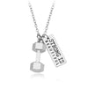 Dumbbell "I KNOW WHAT I WILL BECOME" Weight Plate Kettlebell Me Fitness Bodybuilding Charm PATIENCE Pendants Necklace