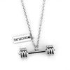 Dumbbell "I KNOW WHAT I WILL BECOME" Weight Plate Kettlebell Me Fitness Bodybuilding Charm PATIENCE Pendants Necklace