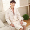 Autumn winter sleepwear thick flannel robe men coral fleece bathrobe male plus size long-sleeve couples long nightgown