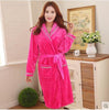 Autumn winter sleepwear thick flannel robe men coral fleece bathrobe male plus size long-sleeve couples long nightgown