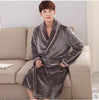 Autumn winter sleepwear thick flannel robe men coral fleece bathrobe male plus size long-sleeve couples long nightgown