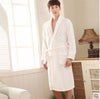 Autumn winter sleepwear thick flannel robe men coral fleece bathrobe male plus size long-sleeve couples long nightgown