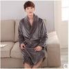 Autumn winter sleepwear thick flannel robe men coral fleece bathrobe male plus size long-sleeve couples long nightgown