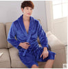 Autumn winter sleepwear thick flannel robe men coral fleece bathrobe male plus size long-sleeve couples long nightgown