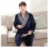 Autumn winter sleepwear thick flannel robe men coral fleece bathrobe male plus size long-sleeve couples long nightgown