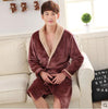 Autumn winter sleepwear thick flannel robe men coral fleece bathrobe male plus size long-sleeve couples long nightgown