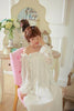 Womens Beautiful Nightgowns Sweet Long Sleeve Pink Nightgown Ladies Home Dress Lounge Ruffles Vintage Nightgowns Off-shoulder