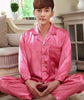 Spring autumn male sleepwear men silk pajama sets long-sleeve pajamas thin lounge nightgown brand fashion casual