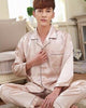 Spring autumn male sleepwear men silk pajama sets long-sleeve pajamas thin lounge nightgown brand fashion casual