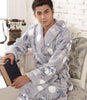 winter autumn men flannel robe long thick coral fleece bathrobe plus size male sleepwear nightgown