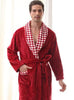 winter autumn men flannel robe long thick coral fleece bathrobe plus size male sleepwear nightgown