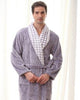 winter autumn men flannel robe long thick coral fleece bathrobe plus size male sleepwear nightgown