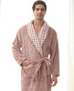 Autumn winter plus size flannel robe long thick warm men bathrobe coral fleece sleepwear nightgown