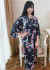 Pink Wedding Bride Bridesmaid Floral Robe Satin Rayon Bathrobe Nightgown Women Kimono Yukata Long Sleepwear Nightwear JA29