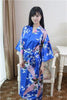 Pink Wedding Bride Bridesmaid Floral Robe Satin Rayon Bathrobe Nightgown Women Kimono Yukata Long Sleepwear Nightwear JA29