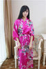 Pink Wedding Bride Bridesmaid Floral Robe Satin Rayon Bathrobe Nightgown Women Kimono Yukata Long Sleepwear Nightwear JA29