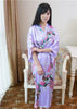 Pink Wedding Bride Bridesmaid Floral Robe Satin Rayon Bathrobe Nightgown Women Kimono Yukata Long Sleepwear Nightwear JA29