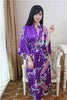 Pink Wedding Bride Bridesmaid Floral Robe Satin Rayon Bathrobe Nightgown Women Kimono Yukata Long Sleepwear Nightwear JA29