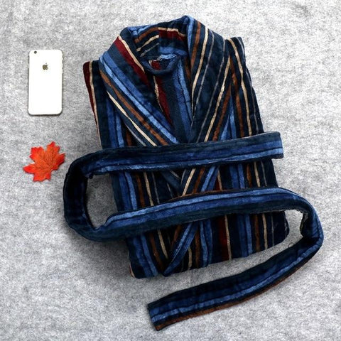 Winter Thicken Warm cotton Bathrobe Men plus size XXL Dressing Gown towel Fleece Robe Male Sleepwear Nightgown Kimono Homme