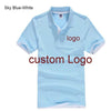 Custom Polo shirt Customized Printing Logo Service  company/hotel/Staff Unisex Short Sleeve Cotton Polos