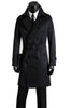 Men's clothing plus size spring  autumn men's long trench coats design commercial double breasted coat outerwear blue fashion