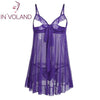 IN'VOLAND Plus Size Women Sexy Lingerie Dress Sleepwear 4XL Cupless Ruffled Sheer Babydoll Set Nightgowns Sleepshirt With Thongs