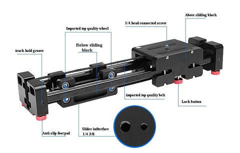 Retractable mini portable travel Camera Slider double distance smooth slider for DSLR camera digital camera video film shooting
