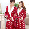 2017 Autumn winter Fleece flannel nightgown Men Women couple bathrobe pajamas lounges homewear clothes thickening robe sleepwear