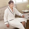 2017 Autumn winter Fleece flannel nightgown Men Women couple bathrobe pajamas lounges homewear clothes thickening robe sleepwear