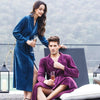 Men and Women  Spring and Autumn Luxury Velvet  Classic Shawl Collar Chest Suit Medium-Long Robe Nightgown Sleepwear  Gown