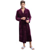 Men and Women  Spring and Autumn Luxury Velvet  Classic Shawl Collar Chest Suit Medium-Long Robe Nightgown Sleepwear  Gown