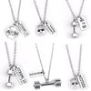 Fashion jewelry Fitness Necklace - Kettlebell Dumbbell Weightlifting Gym Charms Crossfit Pendant Jewelry Gift Sports Accessories