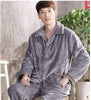 winter autumn plus size flannel pajamas thick men coral fleece pajama sets sleepwear long-sleeve long male nightgown lounge set