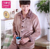 winter autumn plus size flannel pajamas thick men coral fleece pajama sets sleepwear long-sleeve long male nightgown lounge set