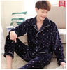 winter autumn plus size flannel pajamas thick men coral fleece pajama sets sleepwear long-sleeve long male nightgown lounge set