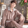 winter autumn plus size flannel pajamas thick men coral fleece pajama sets sleepwear long-sleeve long male nightgown lounge set