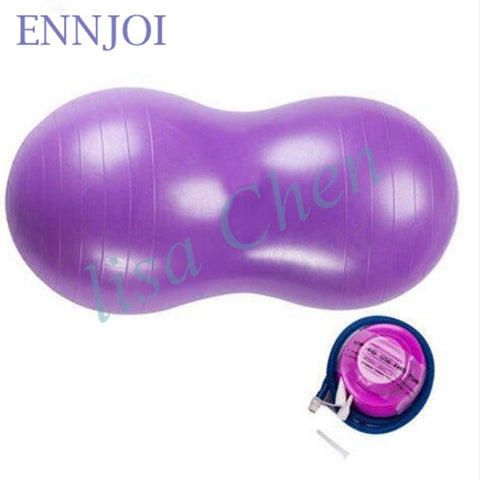 80cm Inflatable burstproof Yoga peanut ball & air pump Exercise fitness gym Pilates balance ball Waist slimming Back relax train