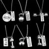 Fitness Gym Necklace Dumbbell Pendant Bodybuilding Necklaces Men Women Jewelry Sport Kettlebell Barbell Dumbbell