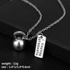 Fitness Gym Necklace Dumbbell Pendant Bodybuilding Necklaces Men Women Jewelry Sport Kettlebell Barbell Dumbbell