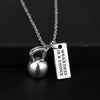 Fitness Gym Necklace Dumbbell Pendant Bodybuilding Necklaces Men Women Jewelry Sport Kettlebell Barbell Dumbbell