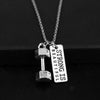Fitness Gym Necklace Dumbbell Pendant Bodybuilding Necklaces Men Women Jewelry Sport Kettlebell Barbell Dumbbell